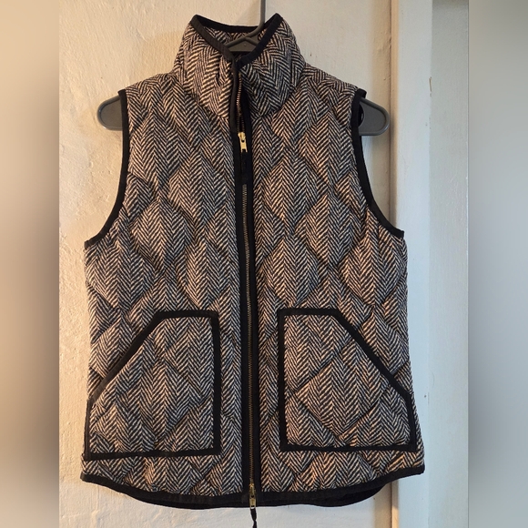 J. Crew Jackets & Blazers - J. Crew Black and White Herringbone Vest